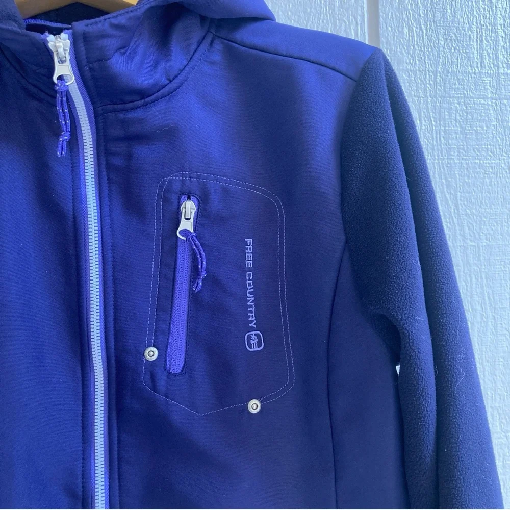 Free Country Zip Up Fleece Jacket with Hood Women’s Small